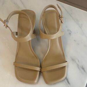 Vince Tan Leather Minimalist Ankle-Strap Sandals 8 1/2